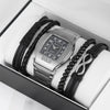 Men's Casual Quartz Watch Wine Barrel Shape Steel Band Alloy Case Stainless Steel Strap