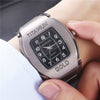 Men's Casual Quartz Watch Wine Barrel Shape Steel Band Alloy Case Stainless Steel Strap