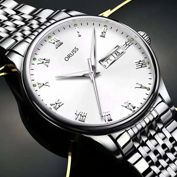 Men's Casual Quartz Watch With Alloy Strap And Case Mineral Reinforced Glass Mirror Round Dial