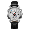 Men's Casual Quartz Watch With Hollow Design Alloy Case Imitation Leather Strap Round Dial