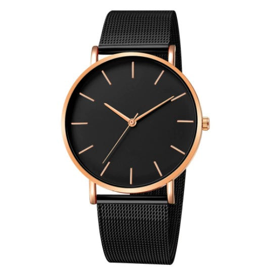 Men's Casual Quartz Watch With Stainless Steel Strap Alloy Case And Round Dial