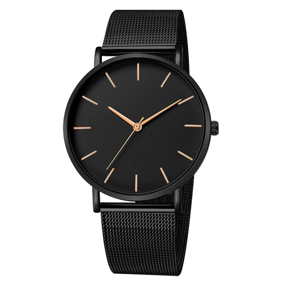 Men's Casual Quartz Watch With Stainless Steel Strap Alloy Case And Round Dial