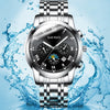 Men's Casual Quartz Watch With Sun Moon And Stars Pattern Waterproof Calendar Luminous Stainless Steel Clasp Alloy Case And Strap Round Dial
