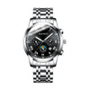 Men's Casual Quartz Watch With Sun Moon And Stars Pattern Waterproof Calendar Luminous Stainless Steel Clasp Alloy Case And Strap Round Dial
