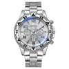 Men's Casual Sport Alloy And Steel Strap Watch With Round Dial And Ordinary Glass Mirror