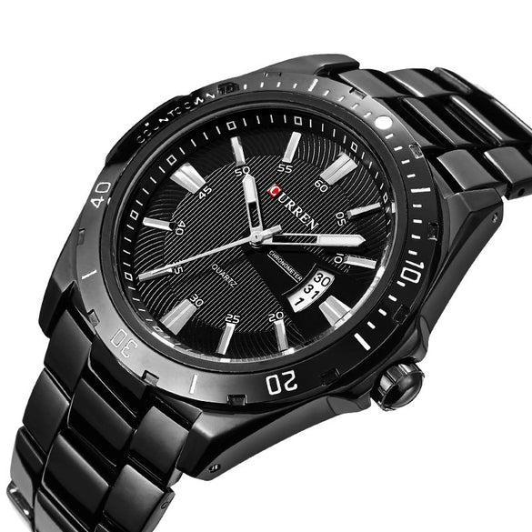 Men's Casual Stainless Steel Band Round Dial Watch