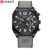 Men's Casual Stainless Steel Quartz Watch With Genuine Leather Strap And Round Dial