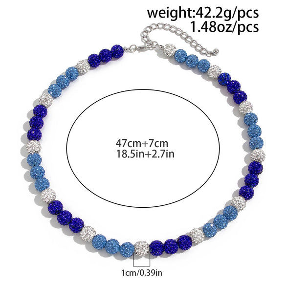 Men's Clay Rhinestone Plastic Resin Geometric Handmade Beaded Necklace