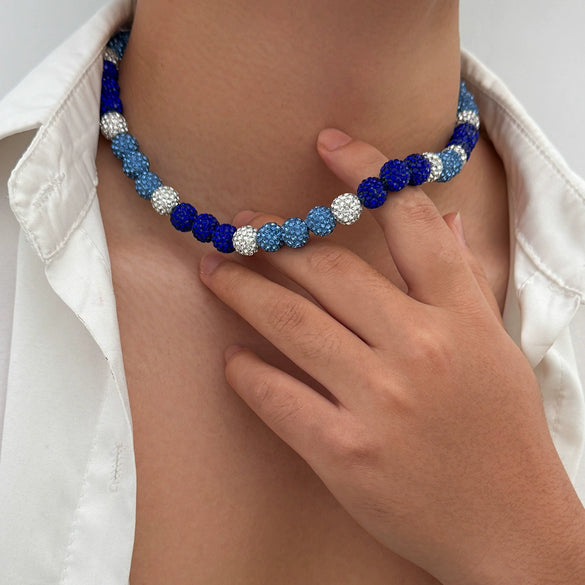 Men's Clay Rhinestone Plastic Resin Geometric Handmade Beaded Necklace