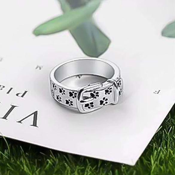 Men's Copper Electroplated Puppy Collar Ring Cute Geometric Fashion Jewelry Accessory