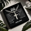Men's Copper Geometric Cross Pendant Necklace With Electroplated Cuban Chain Fashion Hip Hop Boyfriend Style
