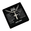 Men's Copper Geometric Cross Pendant Necklace With Electroplated Cuban Chain Fashion Hip Hop Boyfriend Style