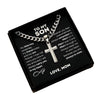 Men's Copper Geometric Cross Pendant Necklace With Electroplated Cuban Chain Fashion Hip Hop Boyfriend Style