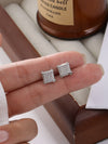 Men's Copper Inlaid Zircon Square Geometric Hiphop Personality Minimalistic Earrings Jewelry