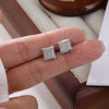 Men's Copper Inlaid Zircon Square Geometric Hiphop Personality Minimalistic Earrings Jewelry