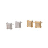 Men's Copper Inlaid Zircon Square Geometric Hiphop Personality Minimalistic Earrings Jewelry