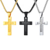 Men's Cross Pendant Necklace Stainless Steel Geometric Fashion Polish