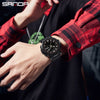 Men's Electronic Quartz Sports Waterproof Alarm Clock Watch Round Dial Alloy Case Silicone Strap Simple Style