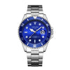 Men's Fashion Automatic Movement Watch With Rotating Outer Ring Stainless Steel Strap Round Dial Waterproof