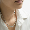 Men's Fashion Black Geometric Imitation Pearl Clavicle Chain Necklace Handmade