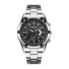 Men's Fashion Business Alloy And Stainless Steel Automatic Non Mechanical Round Dial Luminous Waterproof Watch