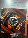Men's Fashion Casual Alloy And Imitation Leather Quartz Watch With Round Dial And Stainless Steel Clasp