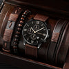 Men's Fashion Casual Alloy And Imitation Leather Quartz Watch With Round Dial And Stainless Steel Clasp