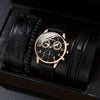 Men's Fashion Casual Alloy And Imitation Leather Quartz Watch With Round Dial And Stainless Steel Clasp
