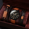 Men's Fashion Casual Alloy And Imitation Leather Quartz Watch With Round Dial And Stainless Steel Clasp