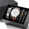 Men's Fashion Casual Alloy And Imitation Leather Quartz Watch With Round Dial And Stainless Steel Clasp
