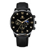 Men's Fashion Casual Quartz Watch With Round Dial Alloy Case Imitation Leather Strap And Stainless Steel Buckle