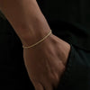 Men's Fashion Copper Twisted Rope Bracelet With Geometric Cuban Chain Style Electroplated Simple Trend Accessory