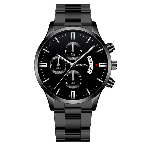 Men's Fashion Metal And Stainless Steel Band Quartz Watch With Round Dial
