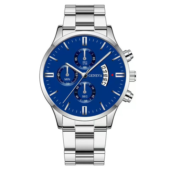 Men's Fashion Metal And Stainless Steel Band Quartz Watch With Round Dial