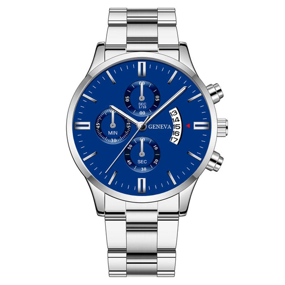 Men's Fashion Metal And Stainless Steel Band Quartz Watch With Round Dial