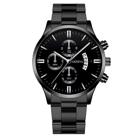 Men's Fashion Metal And Stainless Steel Band Quartz Watch With Round Dial