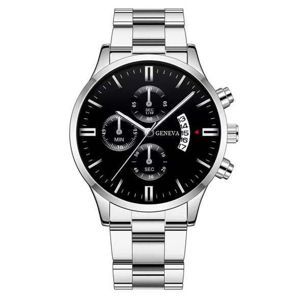 Men's Fashion Metal And Stainless Steel Band Quartz Watch With Round Dial
