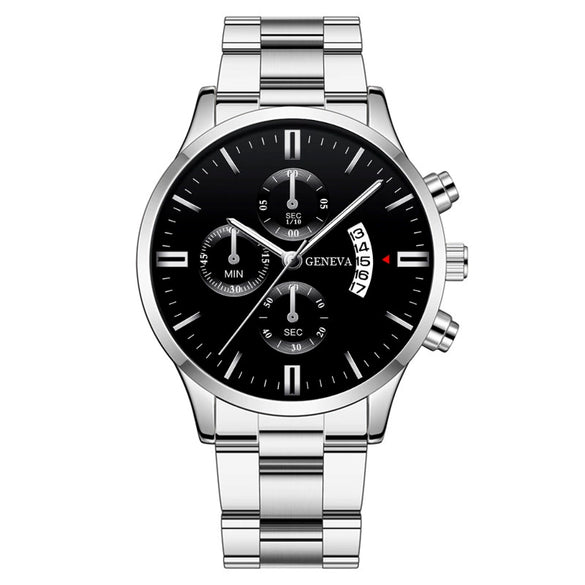 Men's Fashion Metal And Stainless Steel Band Quartz Watch With Round Dial