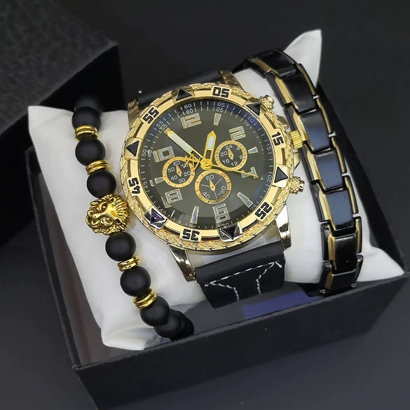 Men's Fashion Quartz Watch With Alloy Case Pu Strap And Stainless Steel Buckle Round Dial