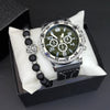 Men's Fashion Quartz Watch With Alloy Case Pu Strap And Stainless Steel Buckle Round Dial