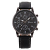 Men's Fashion Quartz Watch With Metal Case Imitation Leather Strap And Stainless Steel Buckle Round Dial