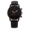 Men's Fashion Quartz Watch With Metal Case Imitation Leather Strap And Stainless Steel Buckle Round Dial