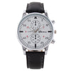 Men's Fashion Quartz Watch With Metal Case Imitation Leather Strap And Stainless Steel Buckle Round Dial