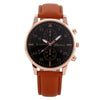 Men's Fashion Quartz Watch With Metal Case Imitation Leather Strap And Stainless Steel Buckle Round Dial