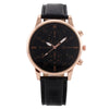 Men's Fashion Quartz Watch With Metal Case Imitation Leather Strap And Stainless Steel Buckle Round Dial