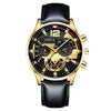 Men's Fashion Quartz Watch With Metal Case Round Dial And Belt Strap