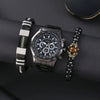 Men's Fashion Quartz Wristwatch With Alloy Case Round Dial And Imitation Leather Strap