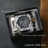 Men's Fashion Quartz Wristwatch With Alloy Case Round Dial And Imitation Leather Strap