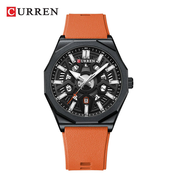 Men's Fashion Sports Alloy Quartz Watch With Polygon Hollow Design And Mineral Reinforced Mirror