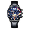 Men's Fashion Sports Luminous Quartz Watch With Metal Case And Belt Strap Round Dial